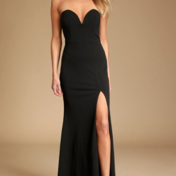Lulus Dresses & Skirts - Lulu's Classic Black Strapless Mermaid Maxi Dress (NWT)
